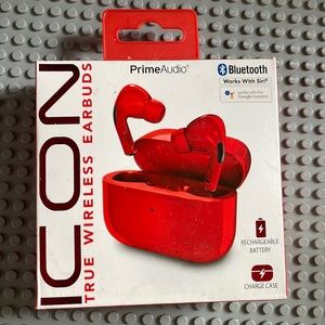 Icon wireless earbuds factory sealed. New. Includes charging case
